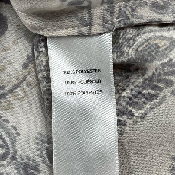 Chicos Top Womens 2 / US Large Paisley Animal Print Semi-sheer Sharkbite Hem - Picture 15 of 16